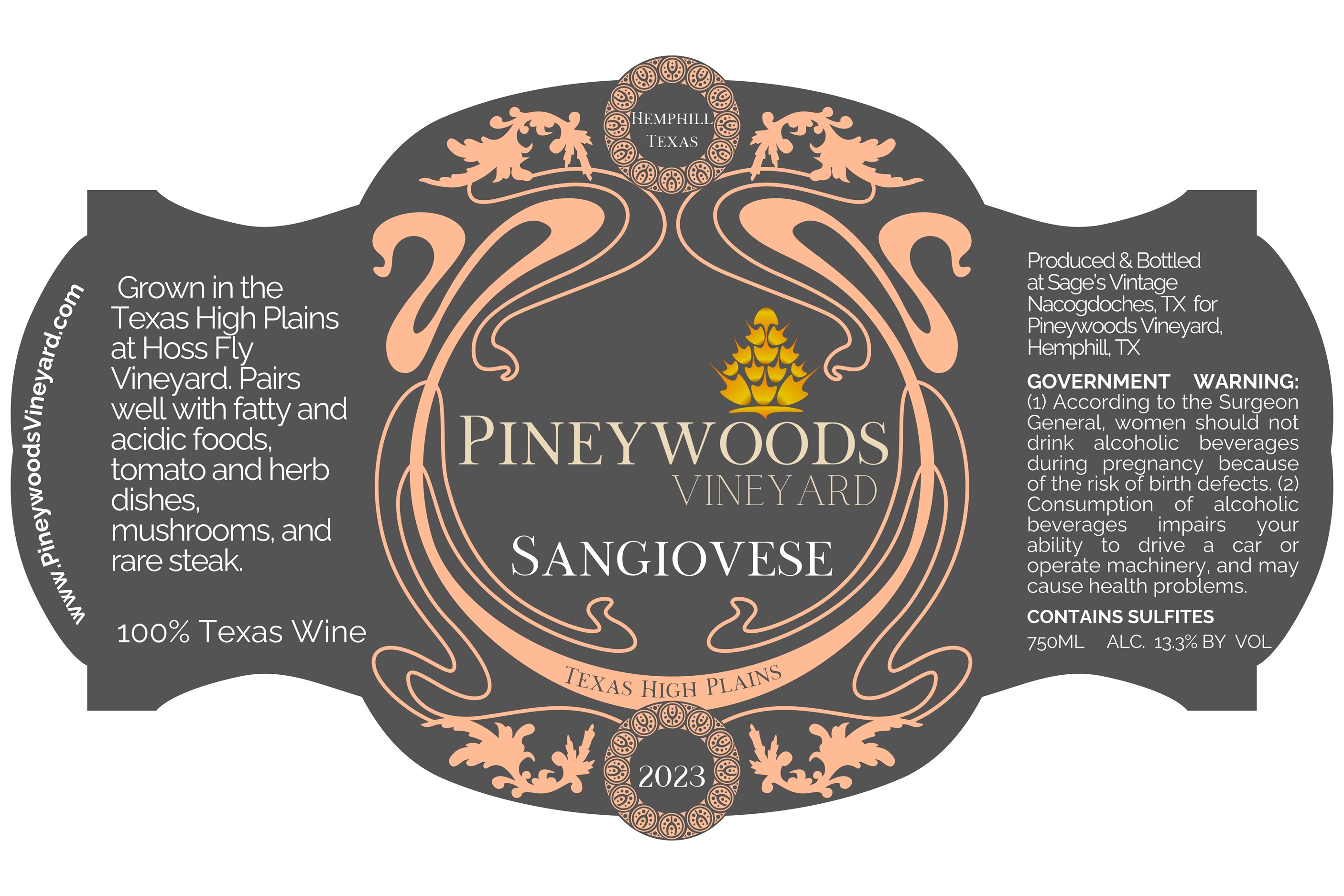 TABC label artwork for Sangiovese