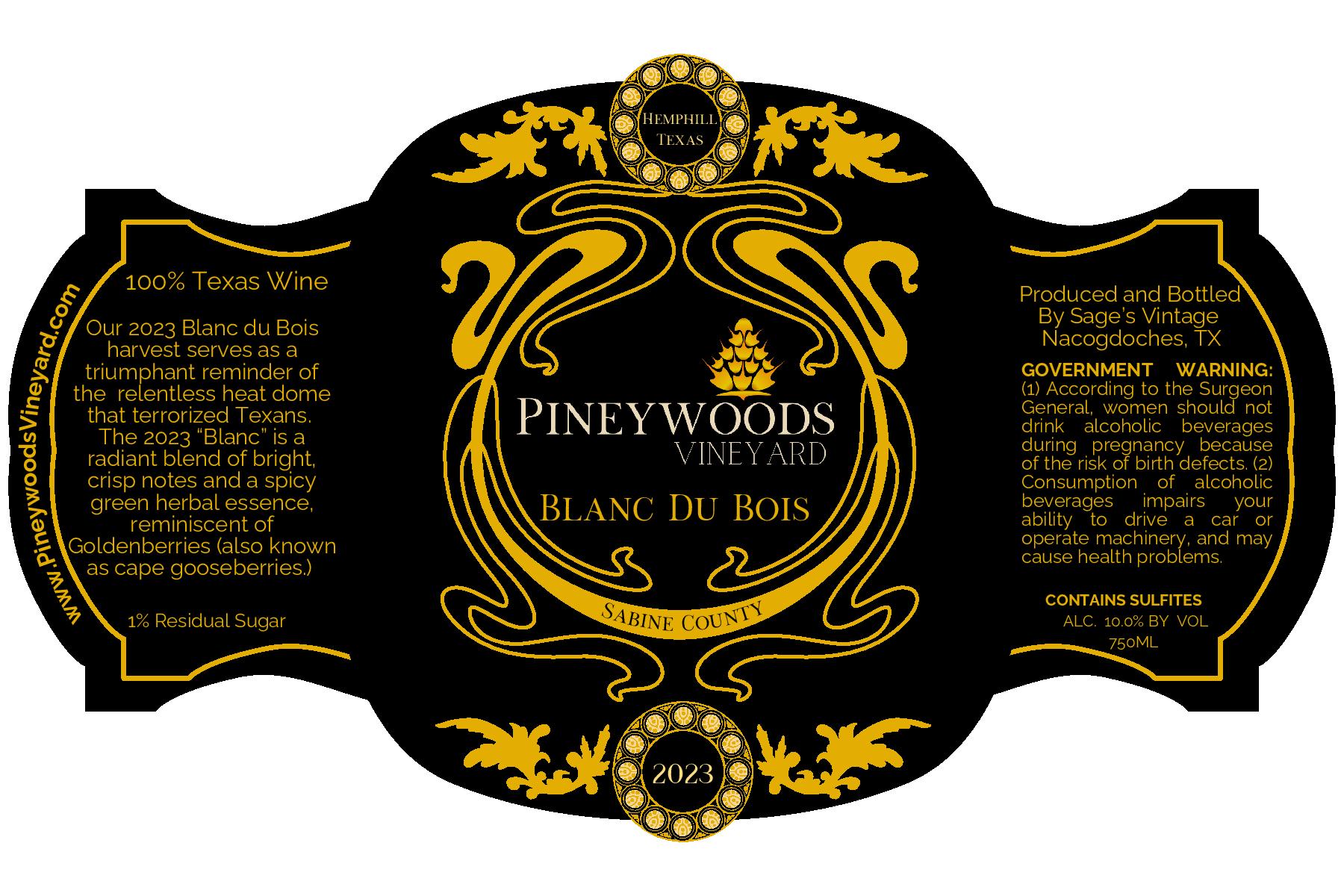 TABC label artwork for Blanc du Bois