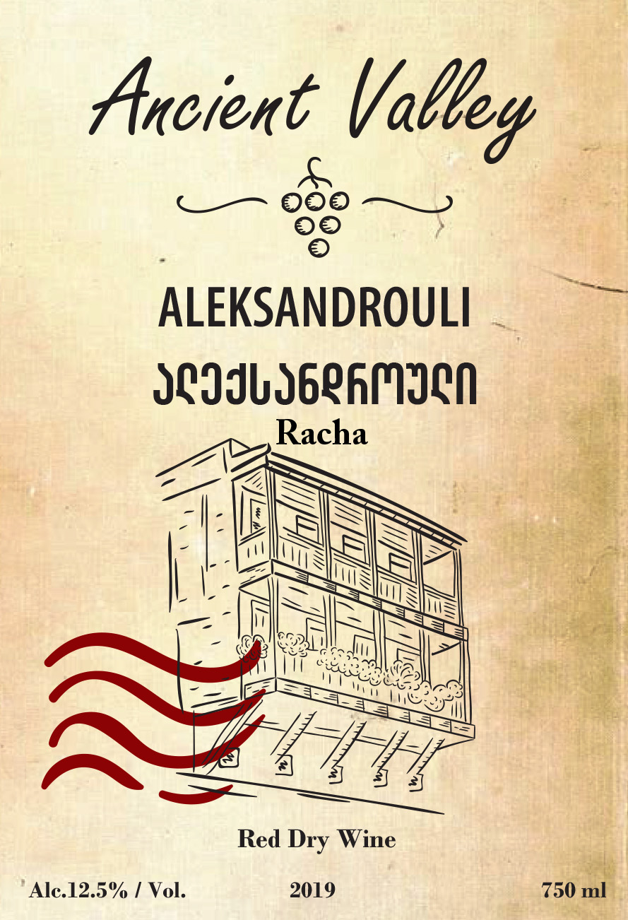TABC label artwork for Ancient Valley Aleksandreuli