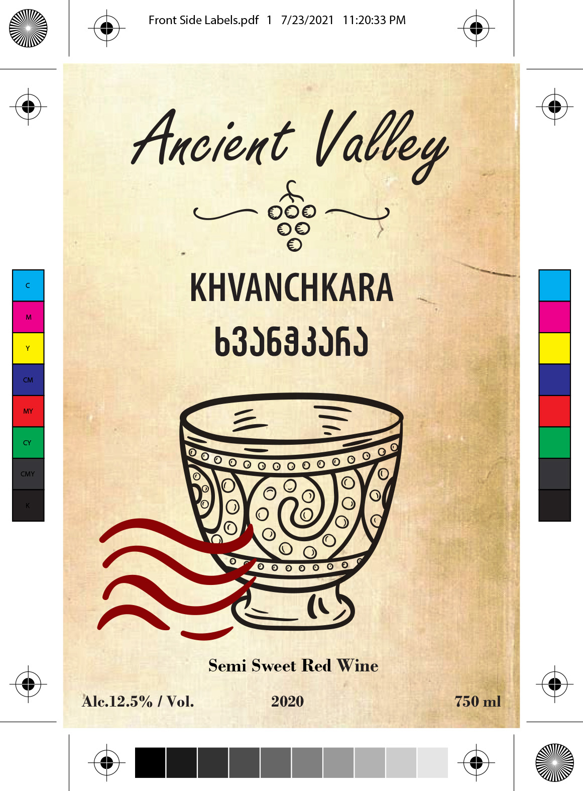 TABC label artwork for Ancient Valley Khvanchkara