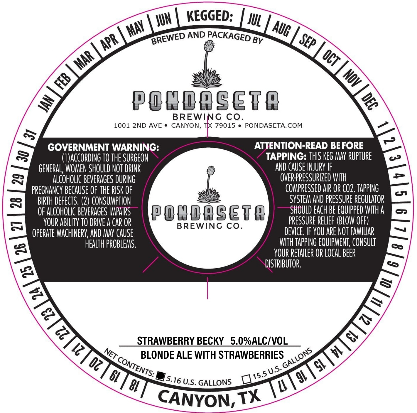 TABC label artwork for Strawberry Becky
