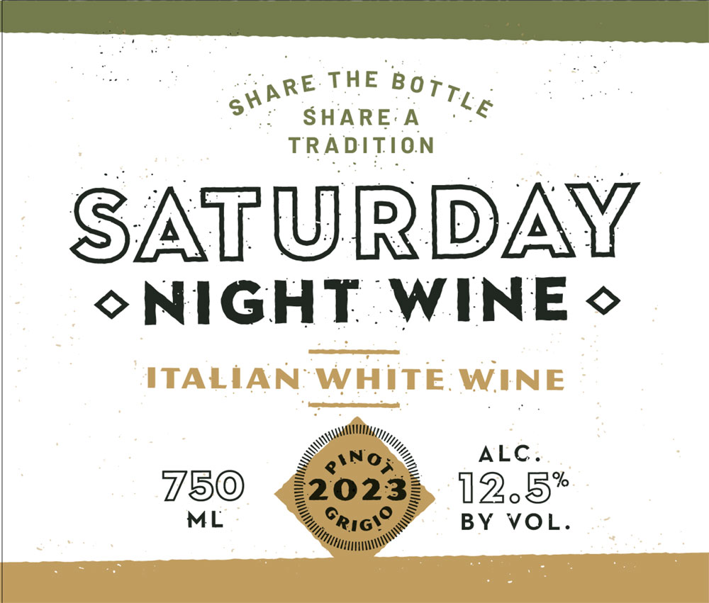 TABC label artwork for SATURDAY NIGHT RED ITALIAN PINOT GRIGIO