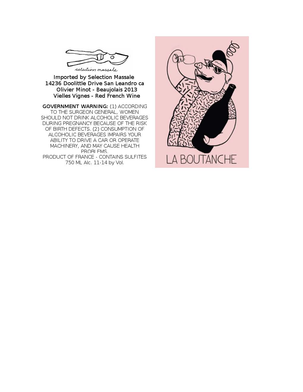 TABC label artwork for La Boutanche Gamay