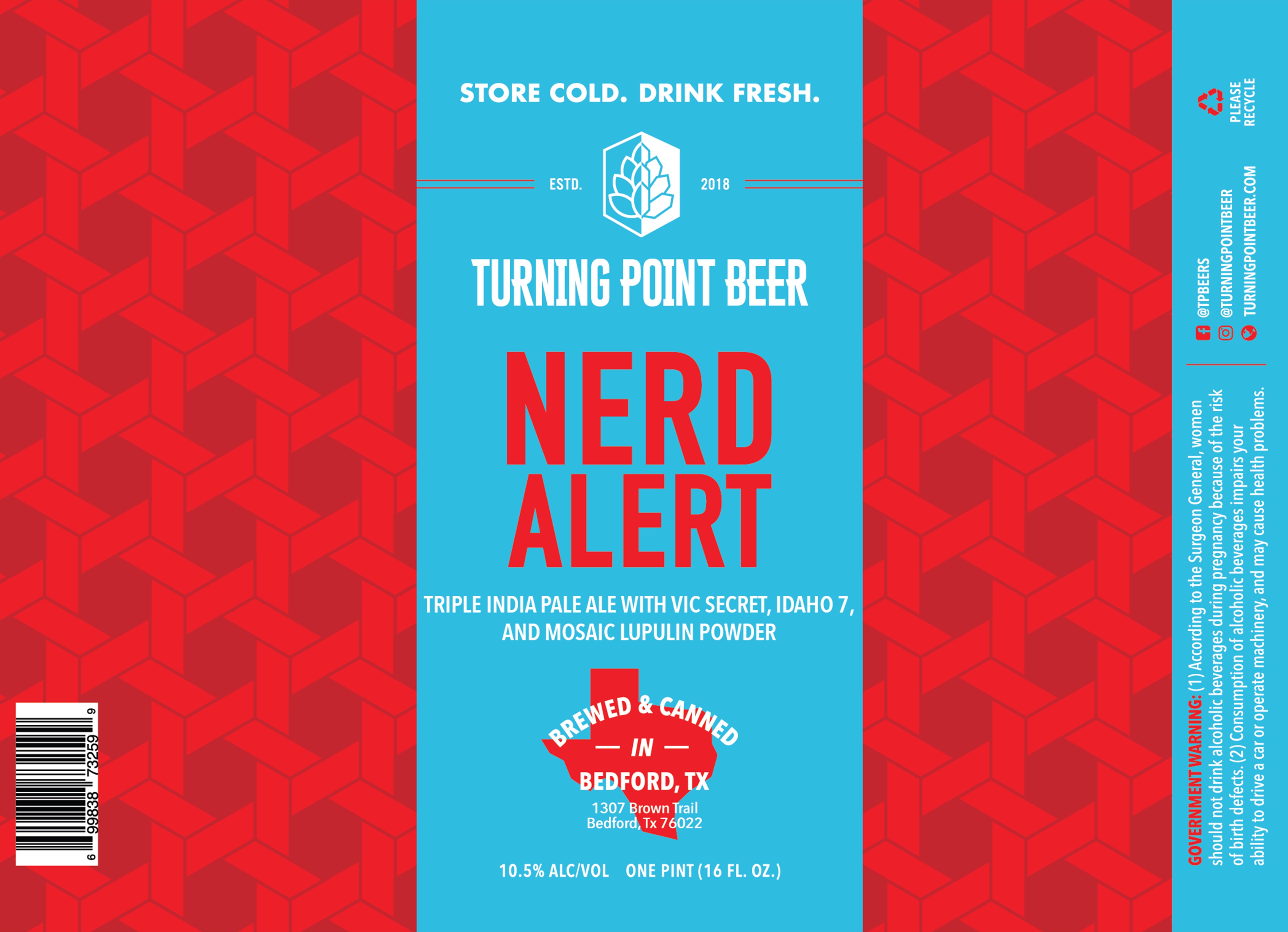 TABC label artwork for Nerd Alert
