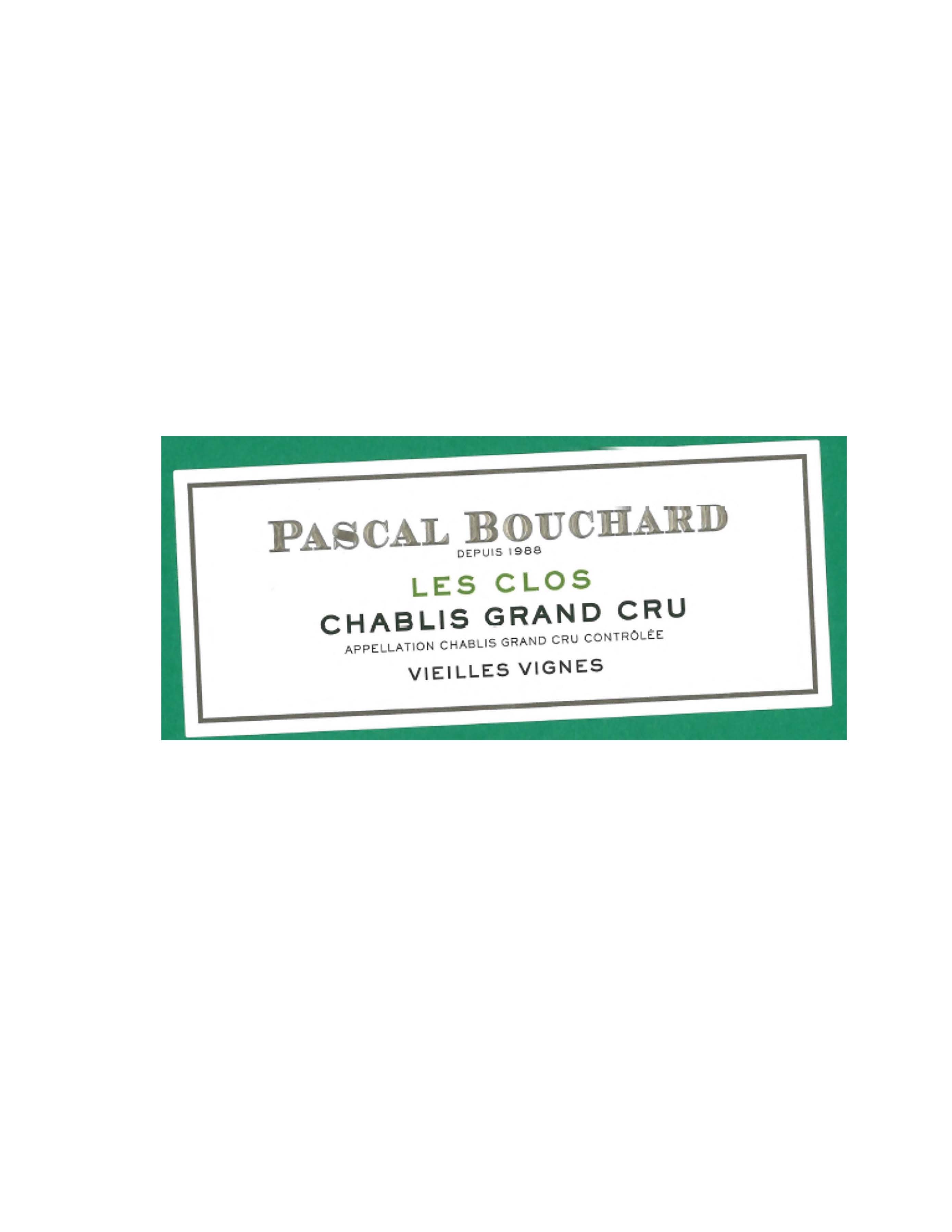 TABC label artwork for Pascal Bouchard Chablis Les Clos Grand Cru