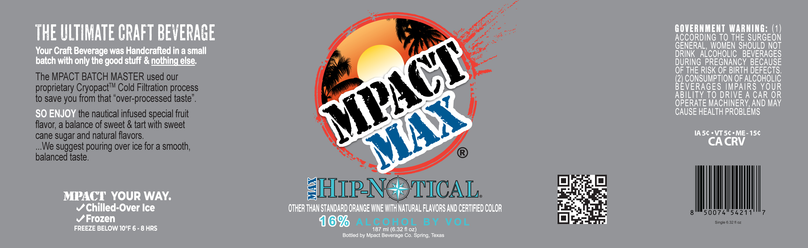 TABC label artwork for Mpact Beverage Co. Mpact MAX Hip-notical