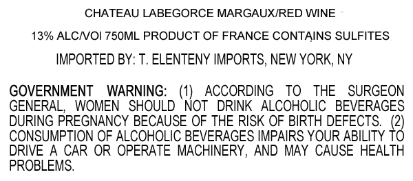 TABC label artwork for CHATEAU LABEGORCE MARGAUX