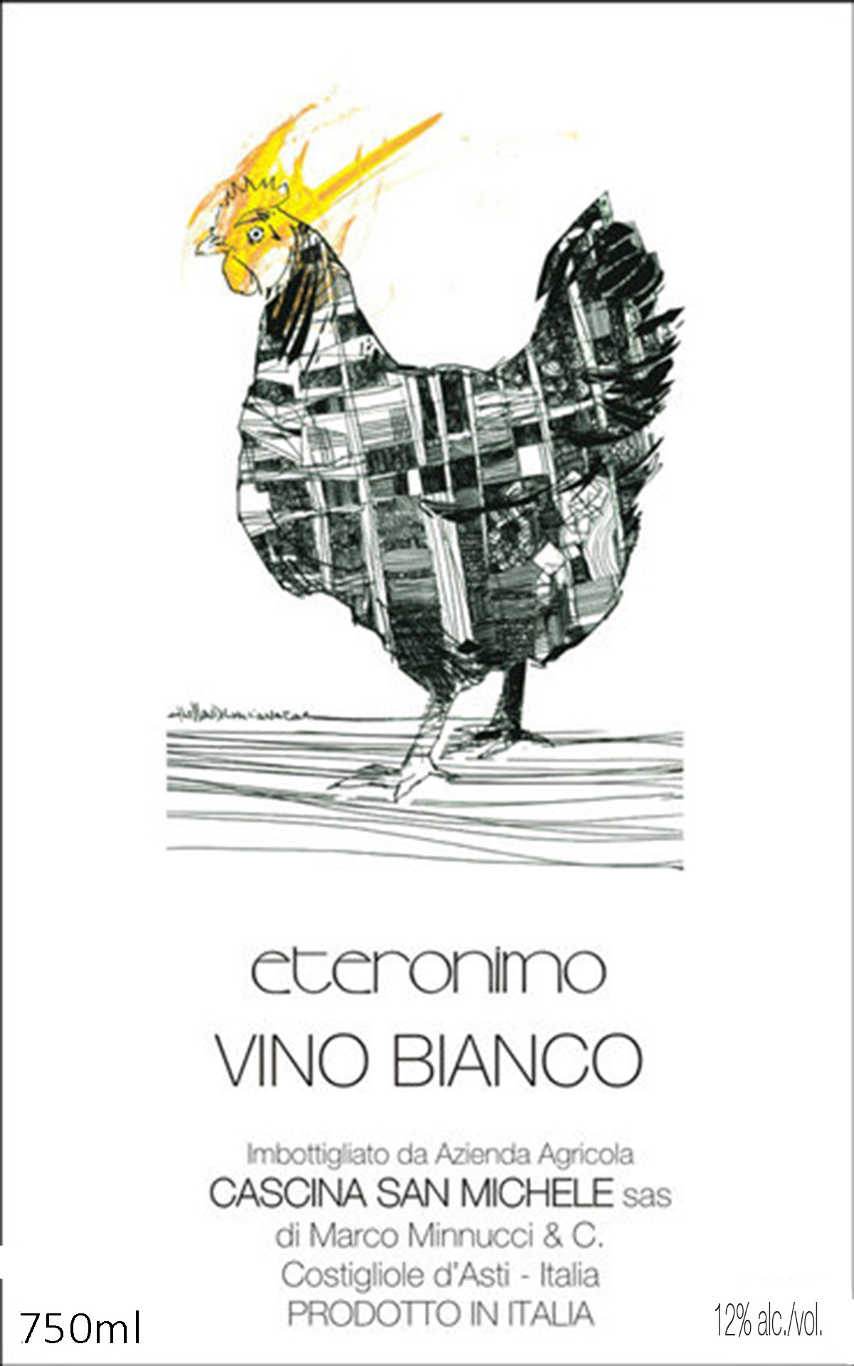 TABC label artwork for Cascina San Michele White Wine