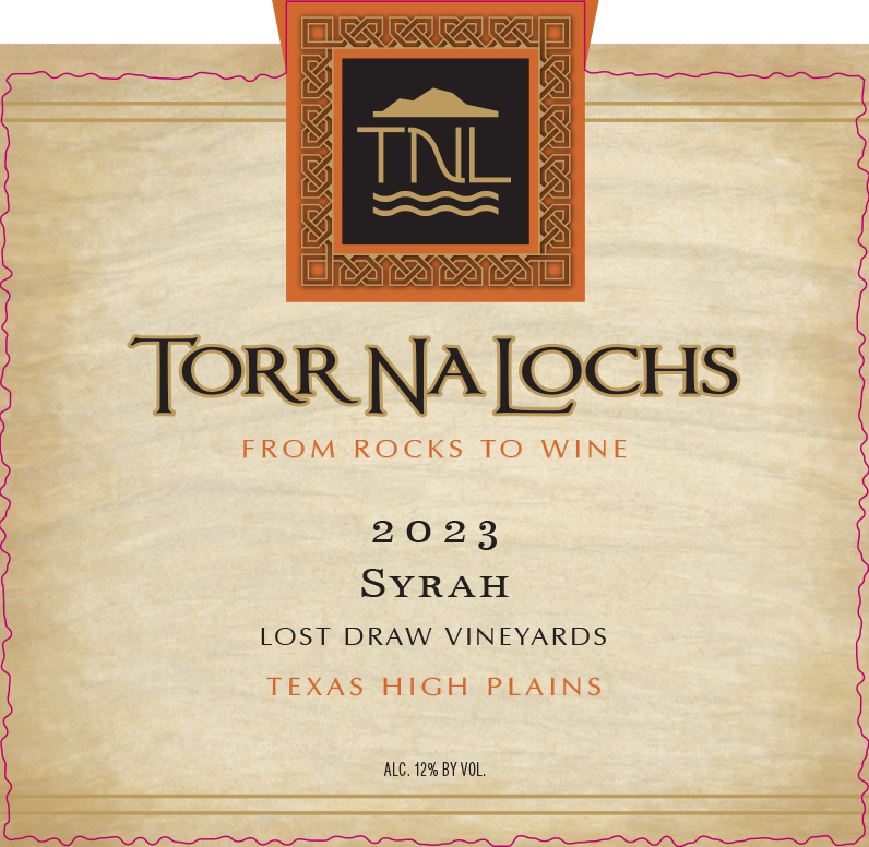 TABC label artwork for Torr Na Lochs 2023 Syrah