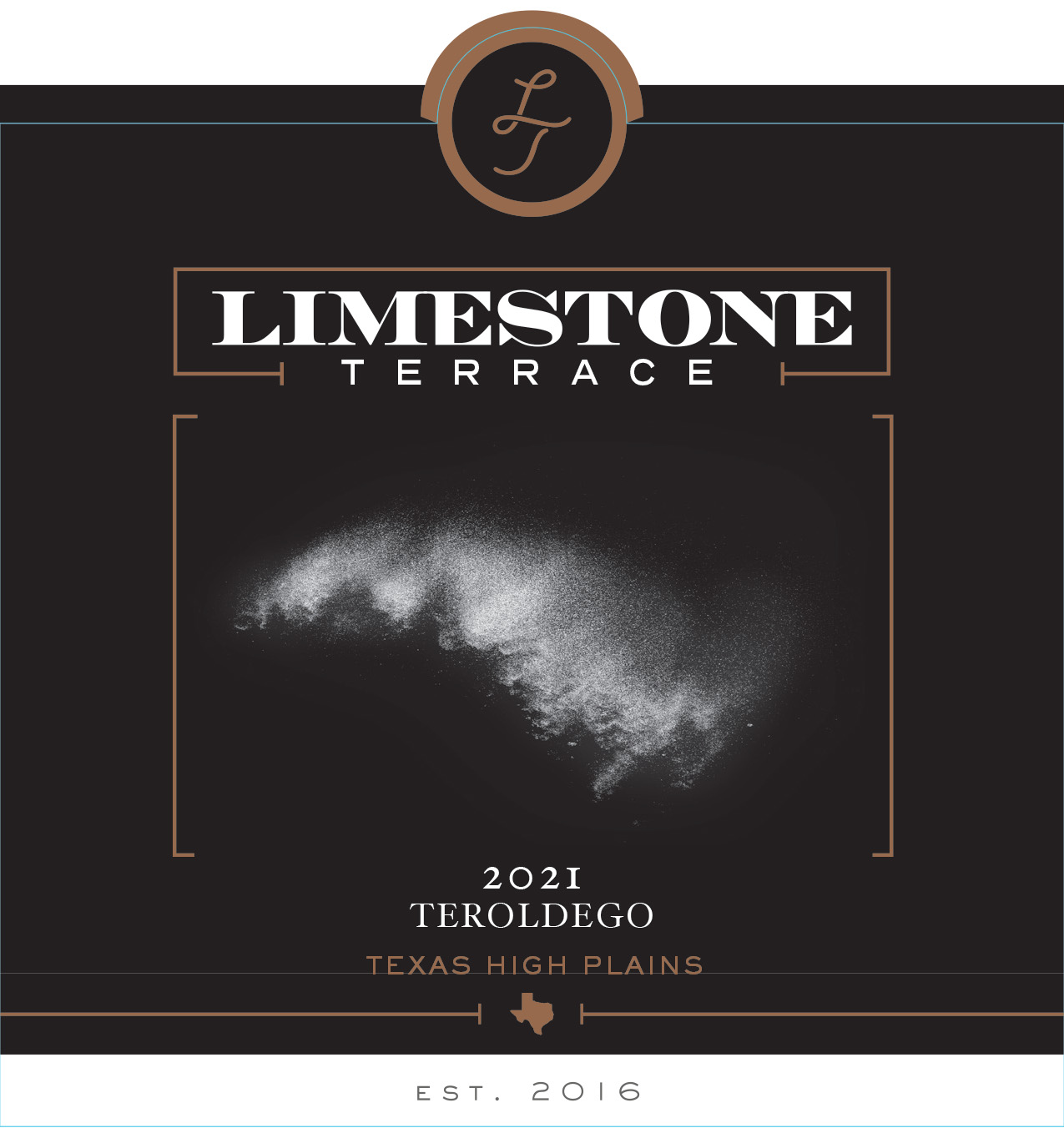 TABC label artwork for Limestone Terrace 2021 Teroldego