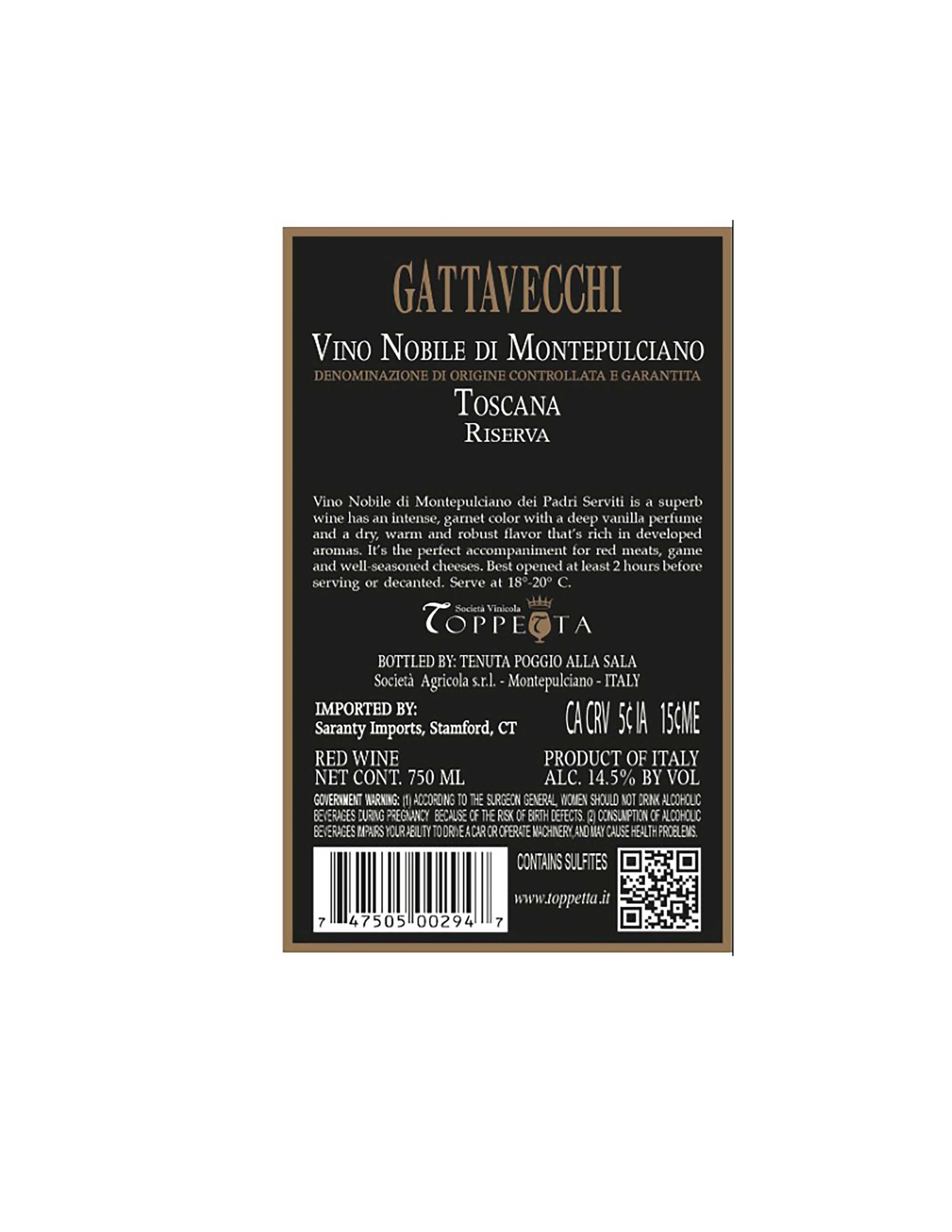 TABC label artwork for Gattavecchi Vino Nobile di Montepulciano Riserva