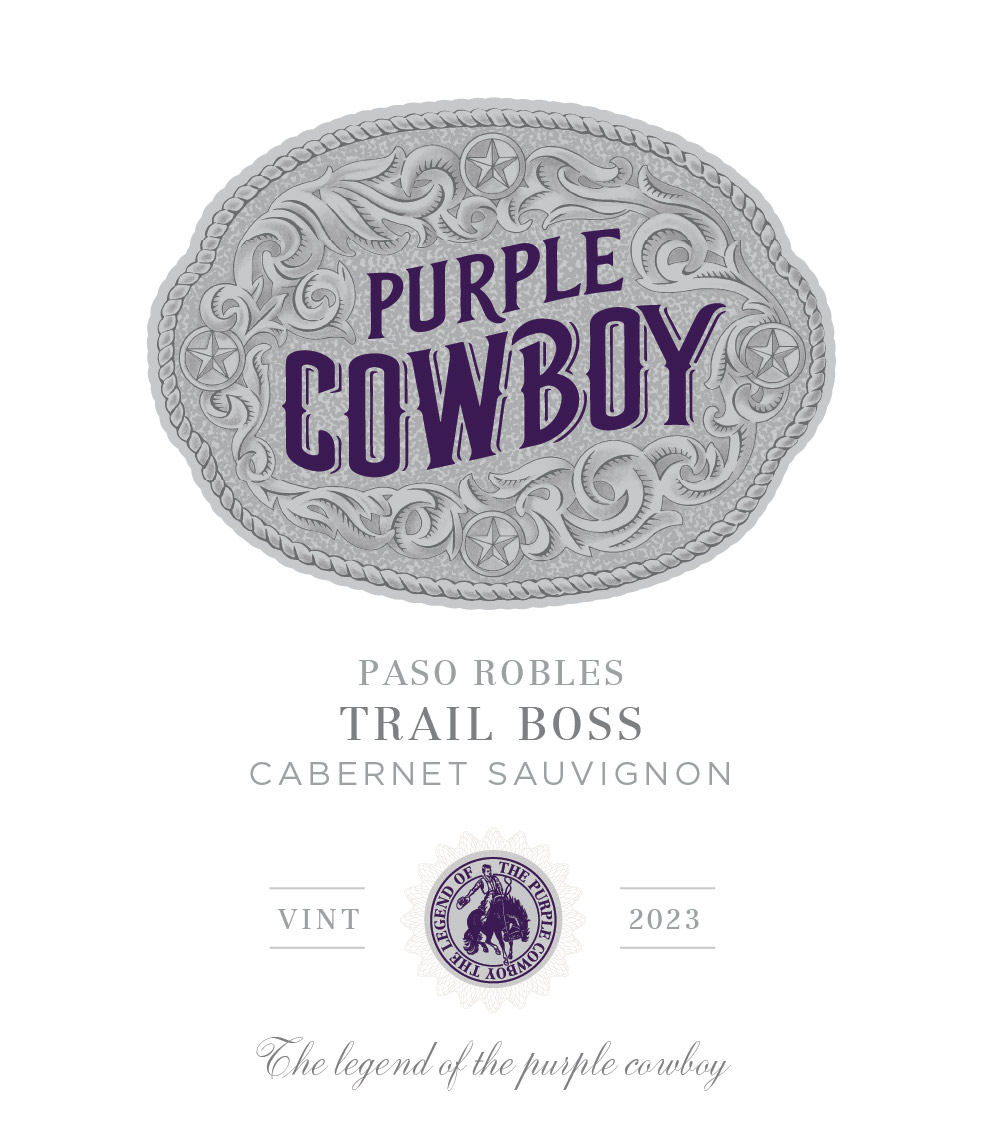 TABC label artwork for Purple Cowboy Trail Boss Cabernet Sauvignon Paso Robles