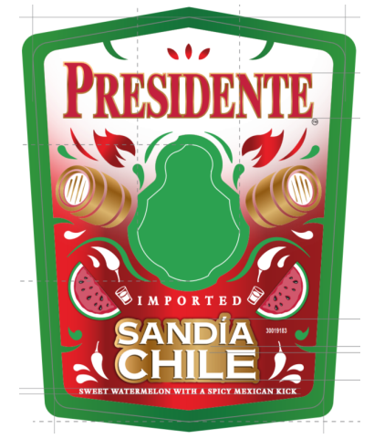 TABC label artwork for Presidente Sandia Chile