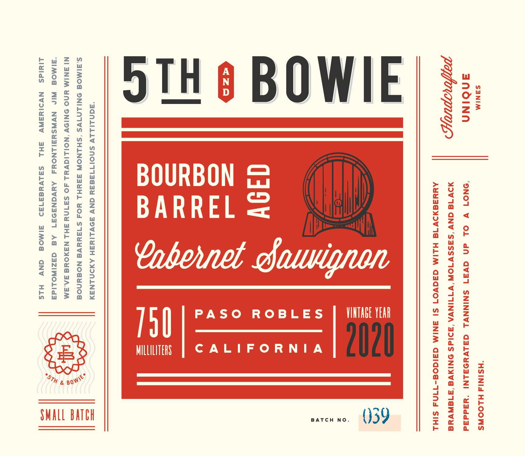 TABC label artwork for 5th and Bowie Cabernet Sauvignon Paso Robles