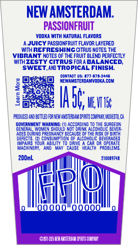 TABC label artwork for New Amsterdam Passionfruit