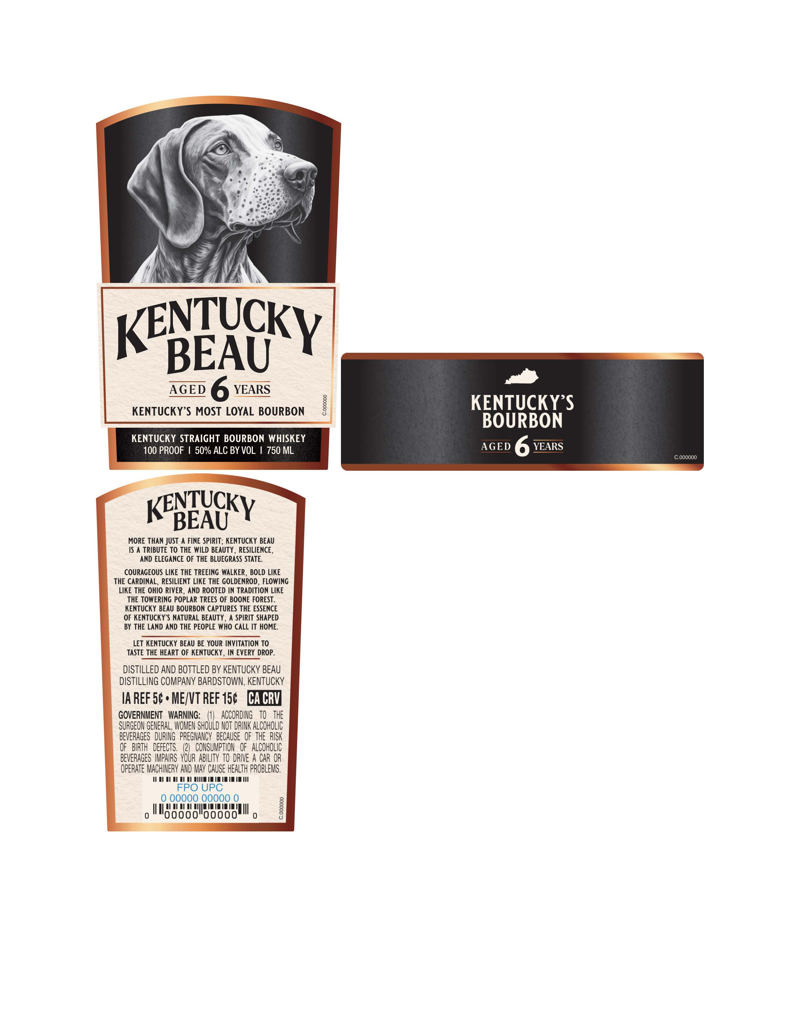 TABC label artwork for Kentucky Beau 6Yr Kentucky Straight Bourbon