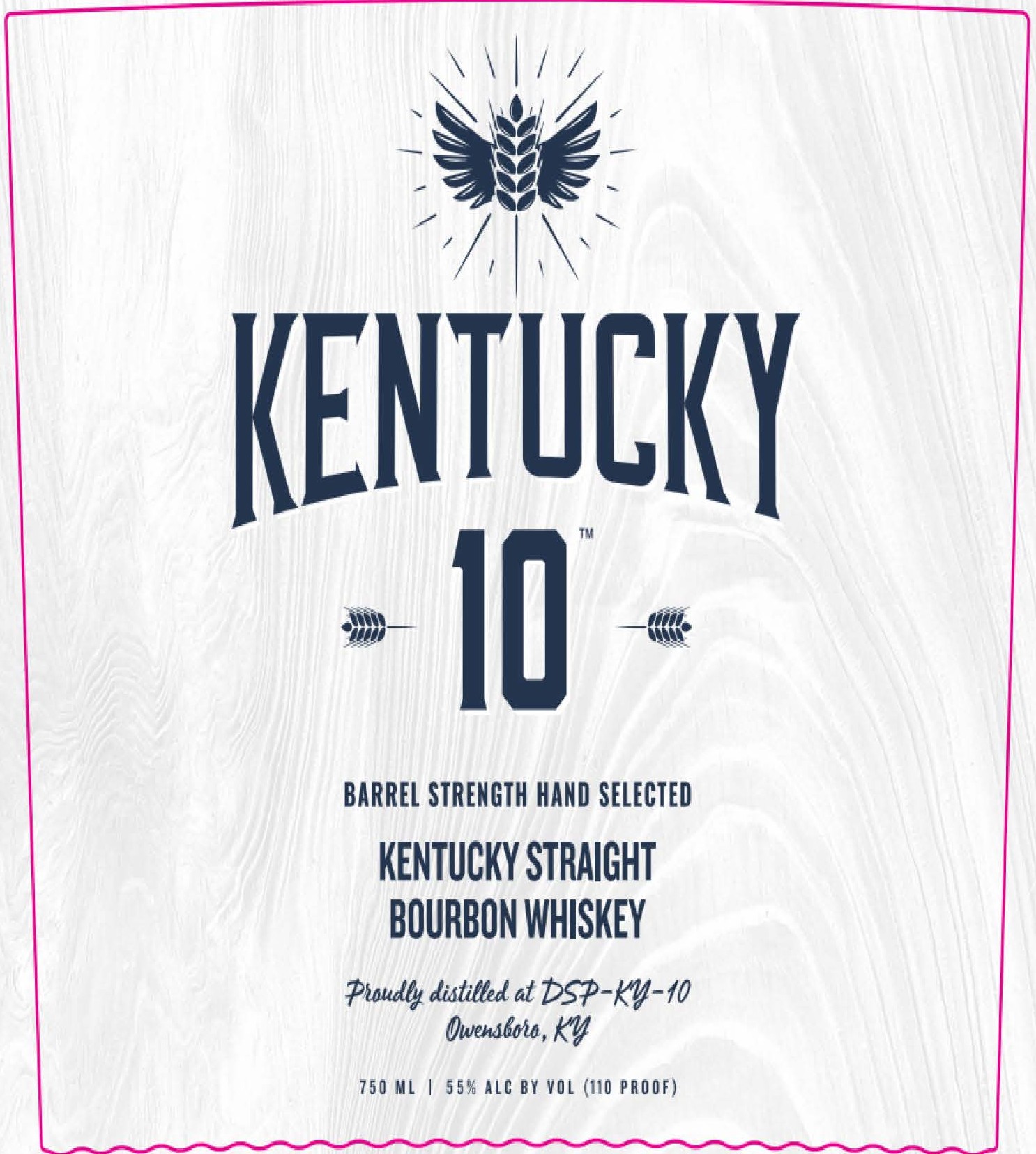 TABC label artwork for Kentucky 10 Barrel Strength Hand Selected Straight Bourbon Whiskey