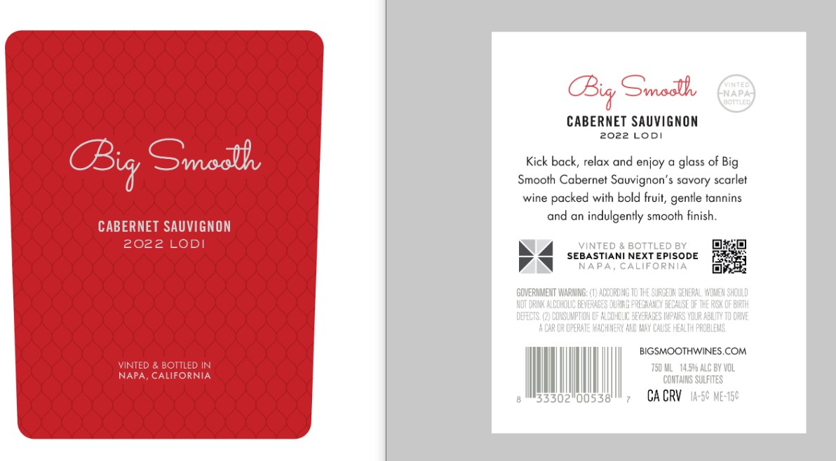 TABC label artwork for Big Smooth Cabernet Sauvignon
