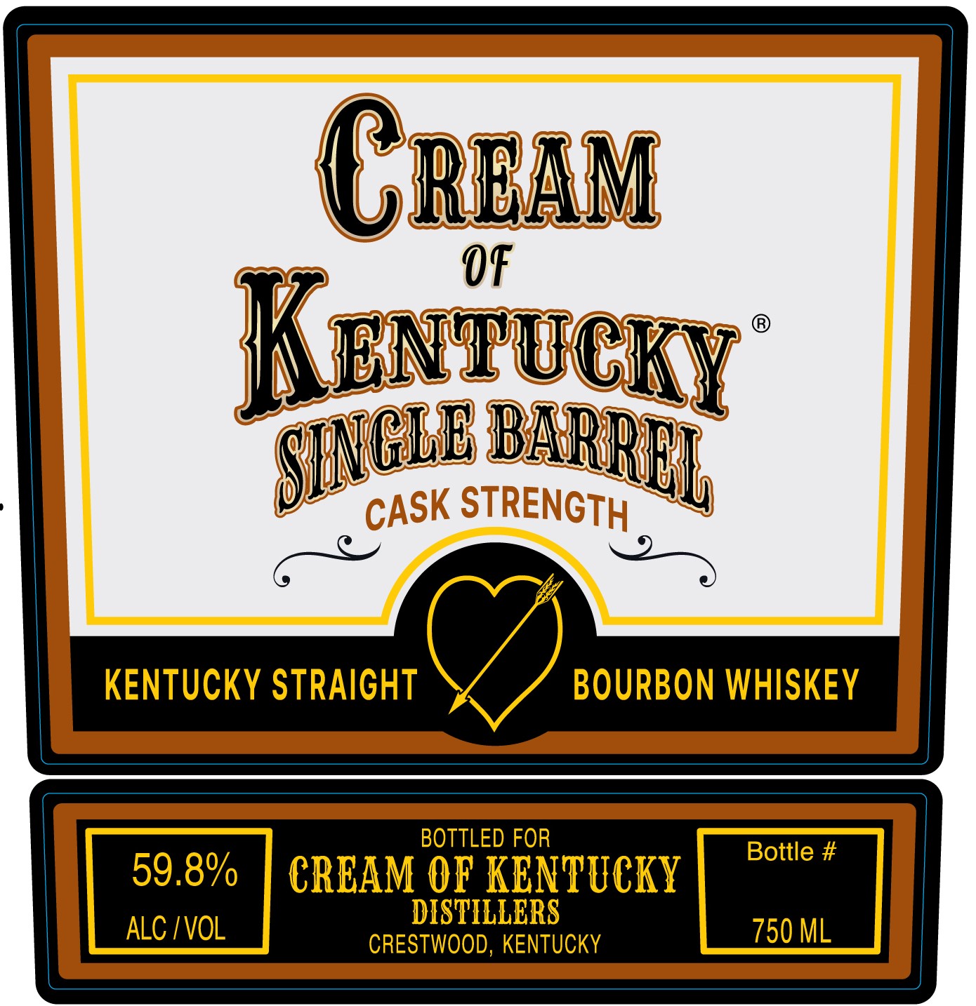 TABC label artwork for Cream of Kentucky Single Barrel Cask Strength