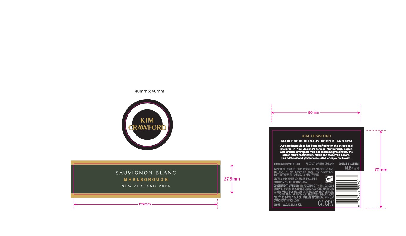 TABC label artwork for Kim Crawford Sauvignon Blanc Marlborough