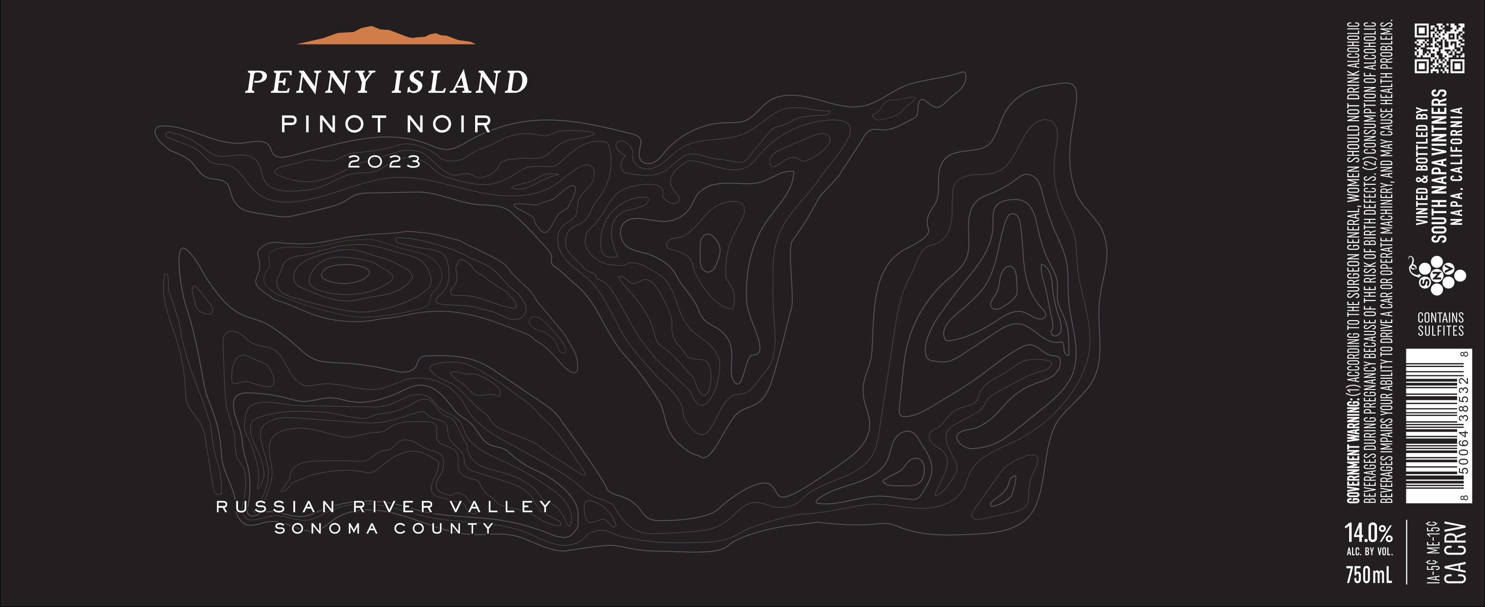 TABC label artwork for Penny Island Pinot Noir Russian River Valley