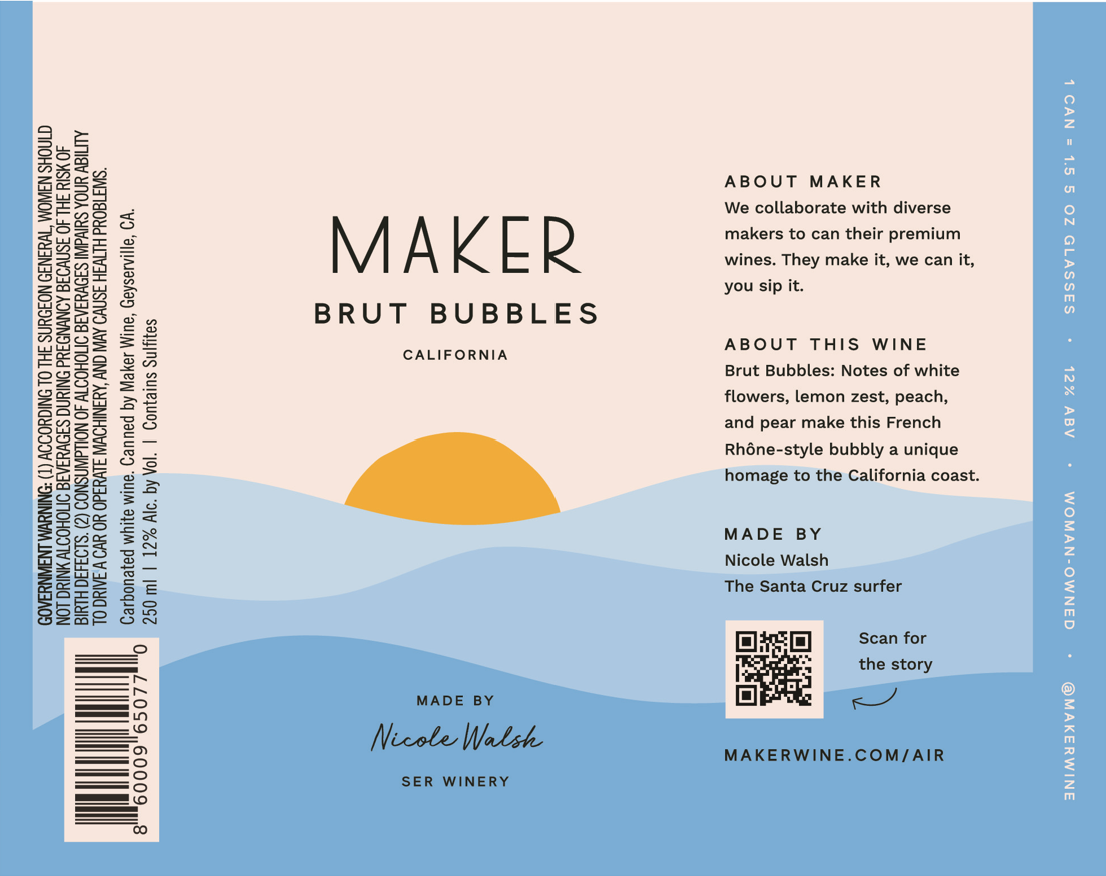 TABC label artwork for Brut Bubbles