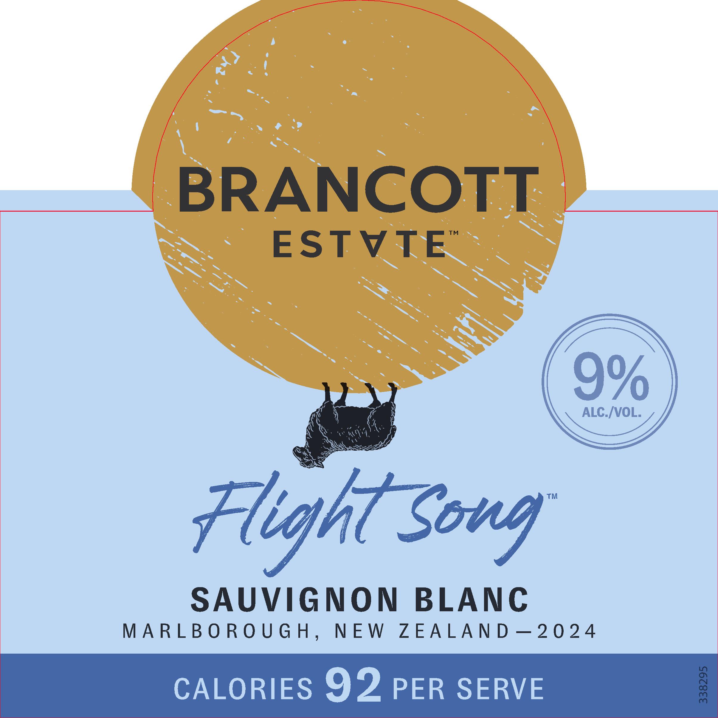 TABC label artwork for Brancott Estate Flight Song Sauvignon Blanc Marlborough