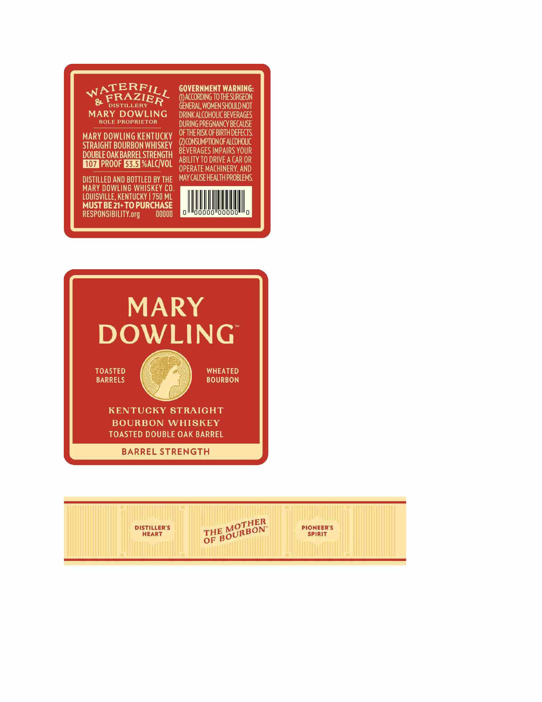 TABC label artwork for Mary Dowling Double Oak Barrel