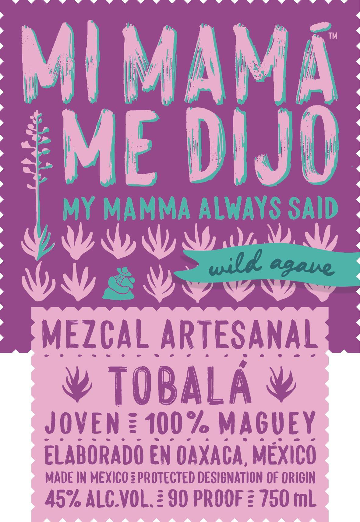 TABC label artwork for Mi Mama Me Dijo Tobala Joven Mezcal