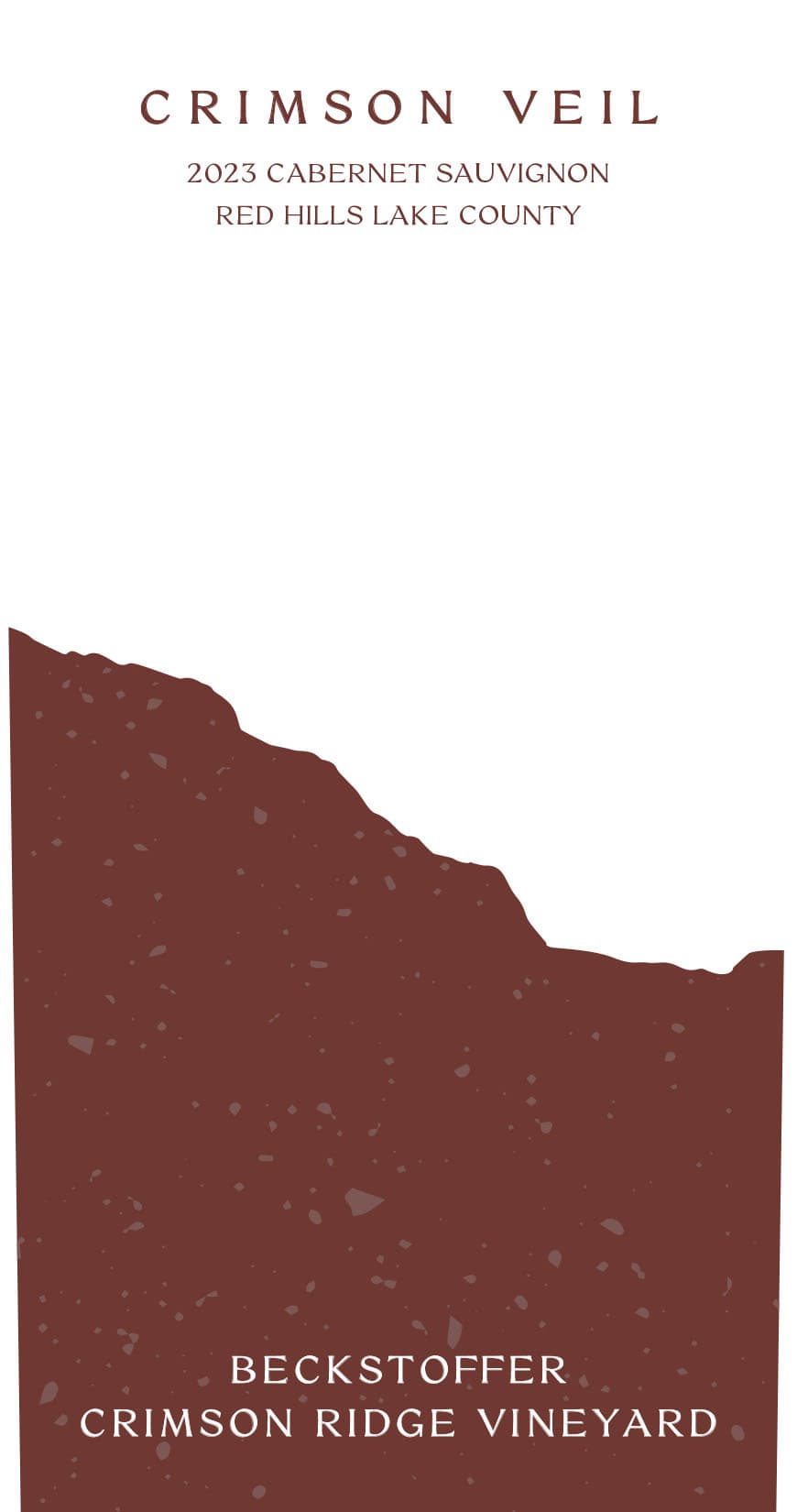 TABC label artwork for CRIMSON VEIL BECKSTOFFER CRIMSON RIDGE VINEYARD RED HILLS LAKE COUNTY CAB SAUV
