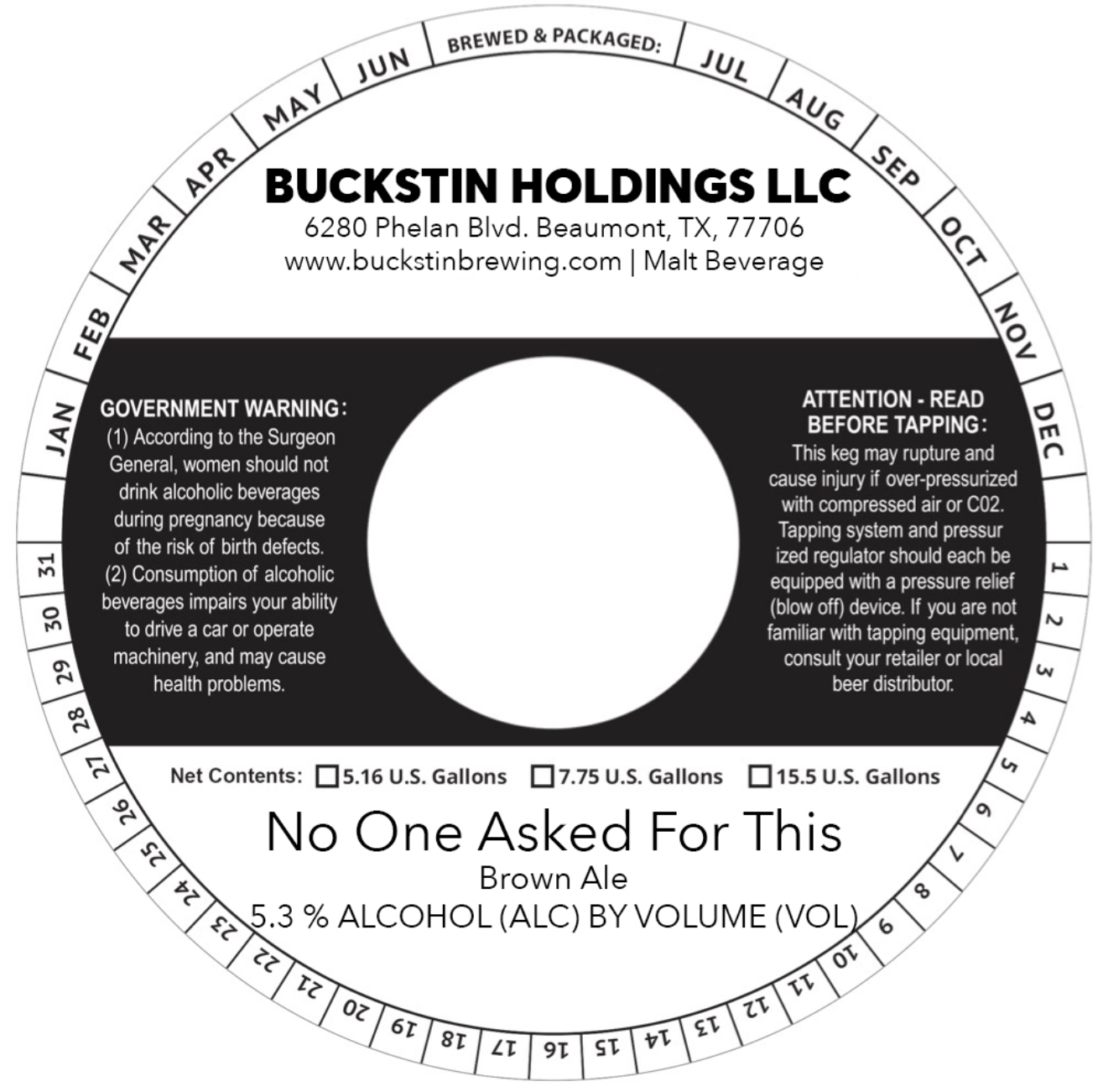TABC label artwork for No One Asked For This