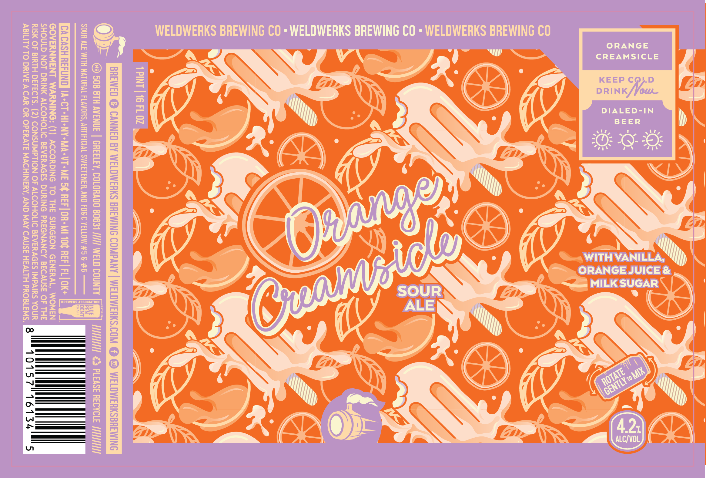 TABC label artwork for Orange Creamsicle