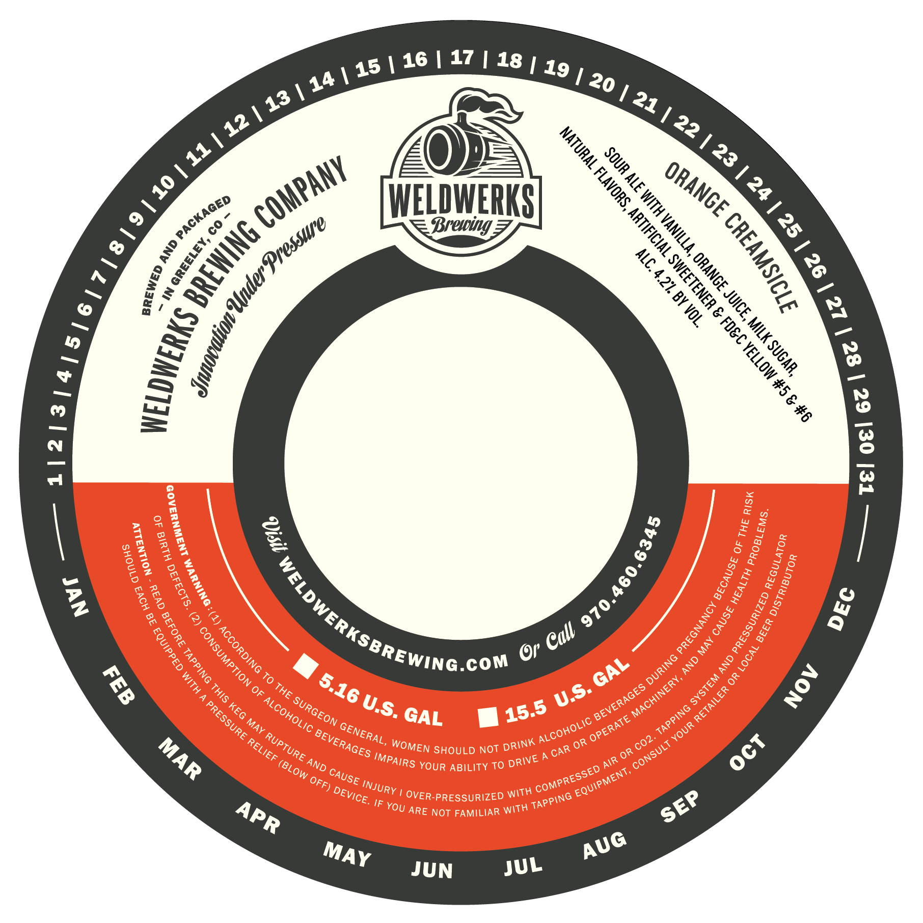 TABC label artwork for Orange Creamsicle