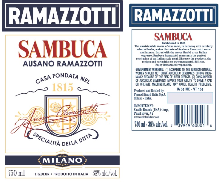TABC label artwork for Ramazzotti Sambuca