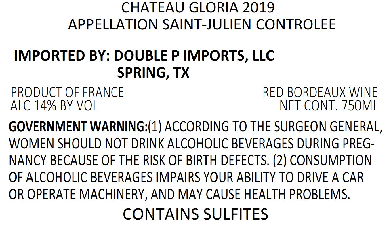 TABC label artwork for CHATEAU GLORIA