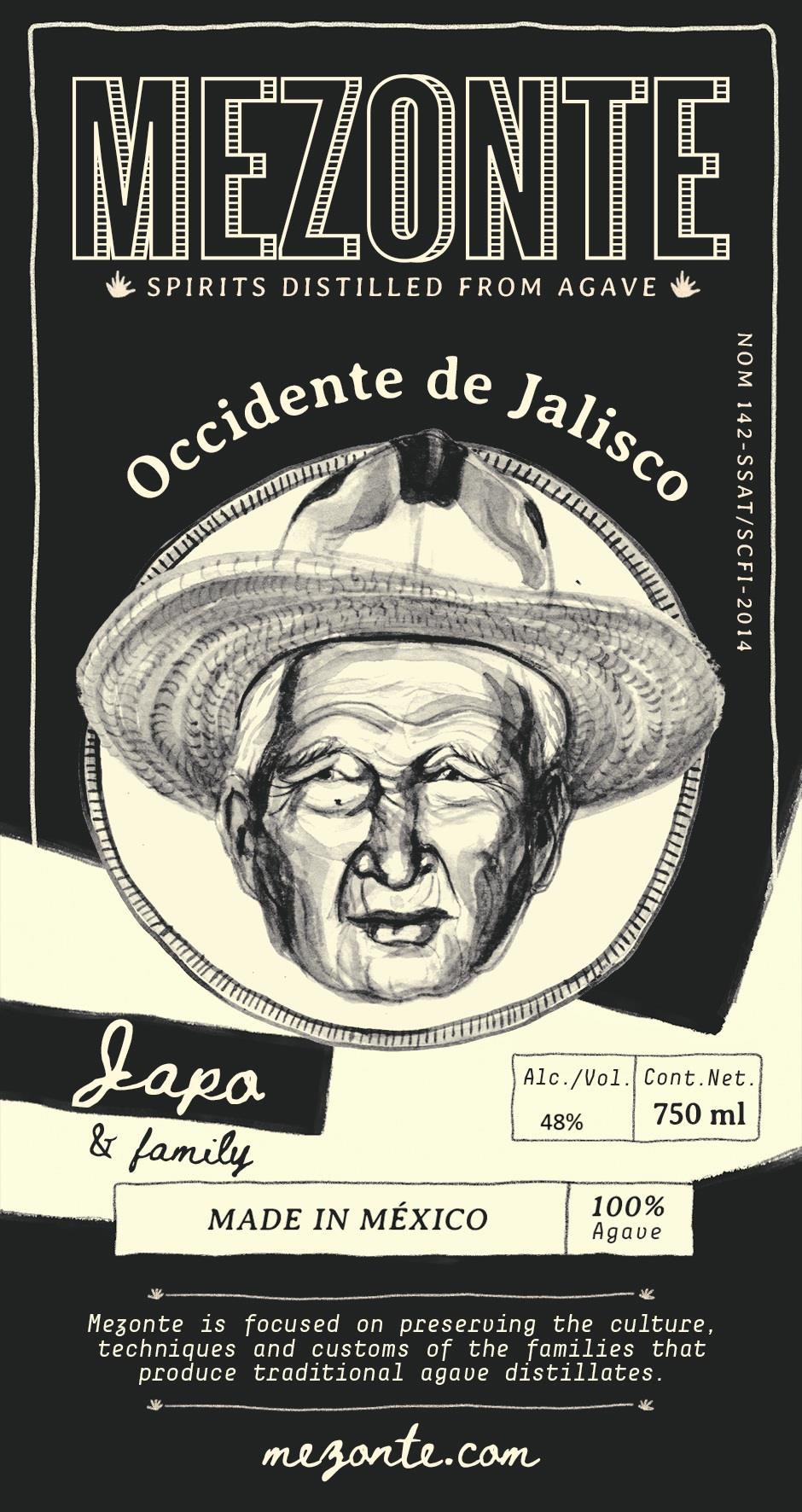 TABC label artwork for Mezonte Japo Agave Spirit