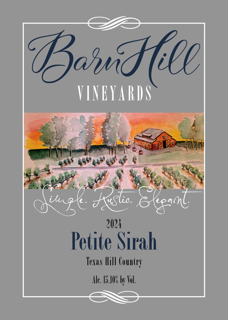 TABC label artwork for Barn Hill Petite Sirah, THC