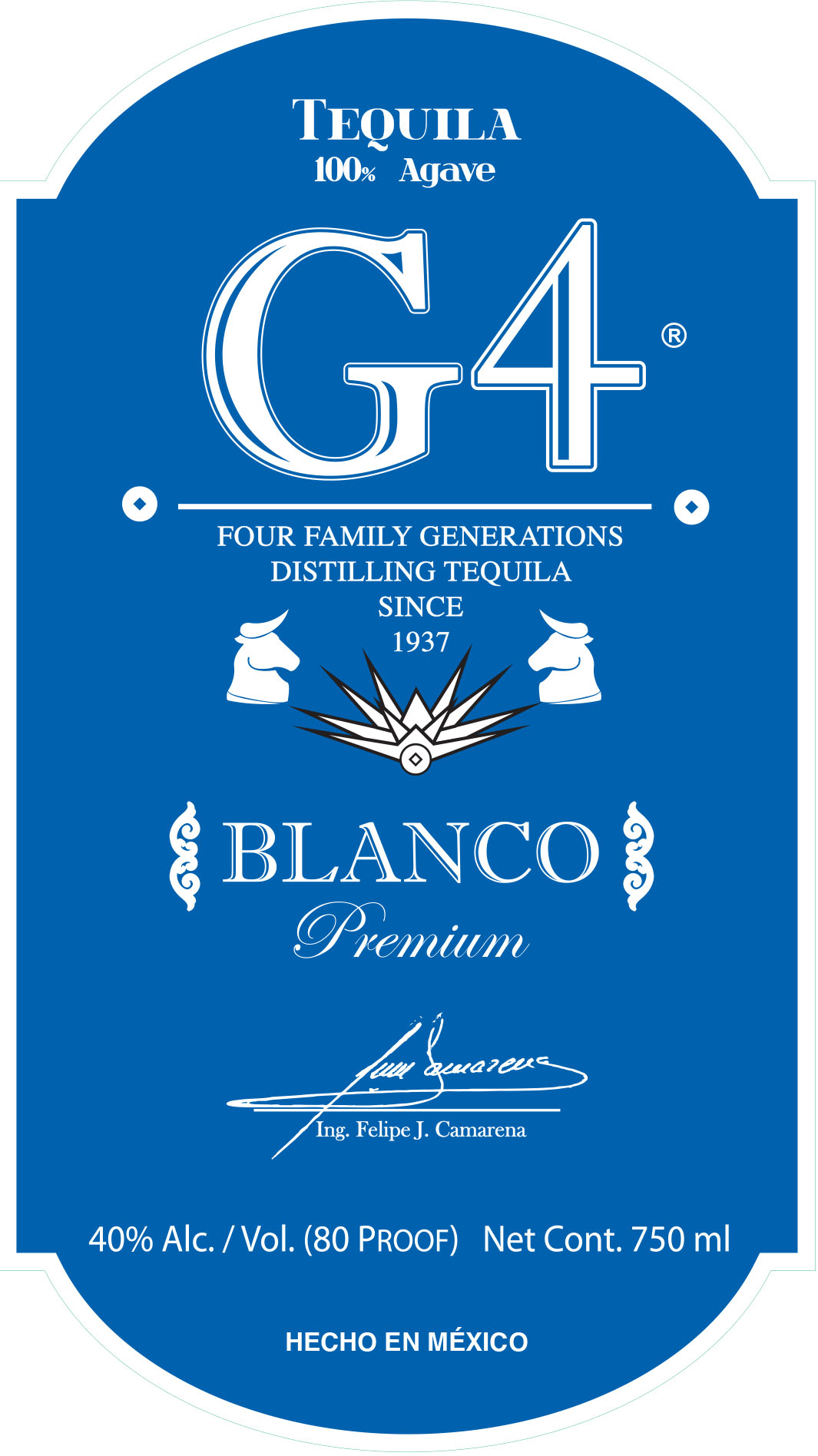 TABC label artwork for G4 Blanco (PKGD)