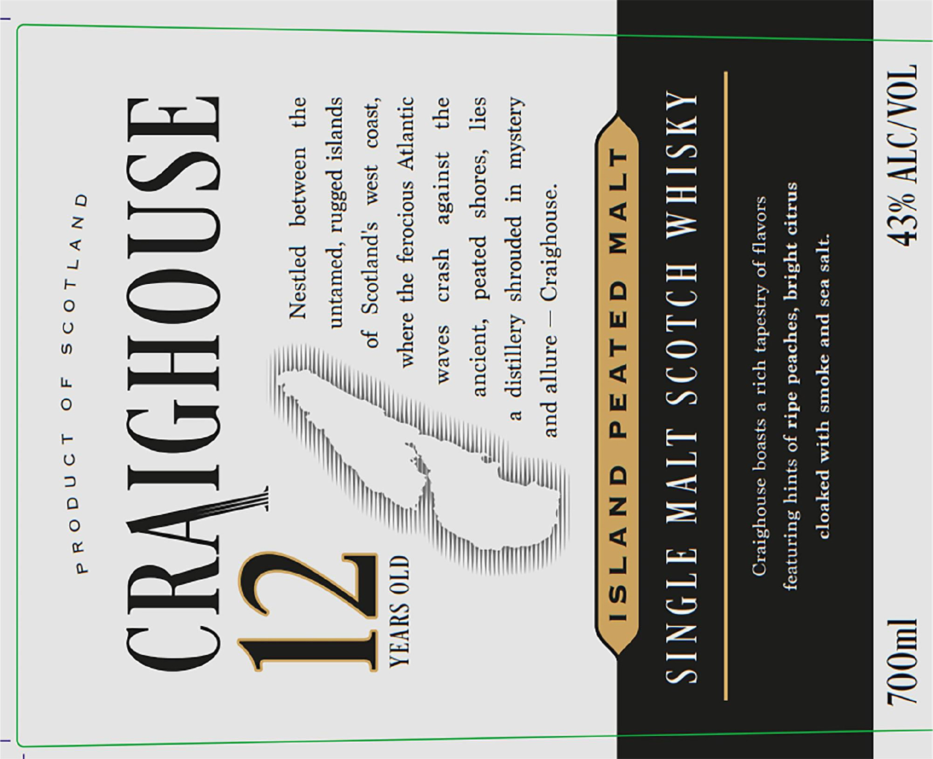 TABC label artwork for Craighouse 12 Year Single Malt Scotch Whisky