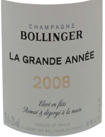 TABC label artwork for BOLLINGER LA GRANDE ANNEE