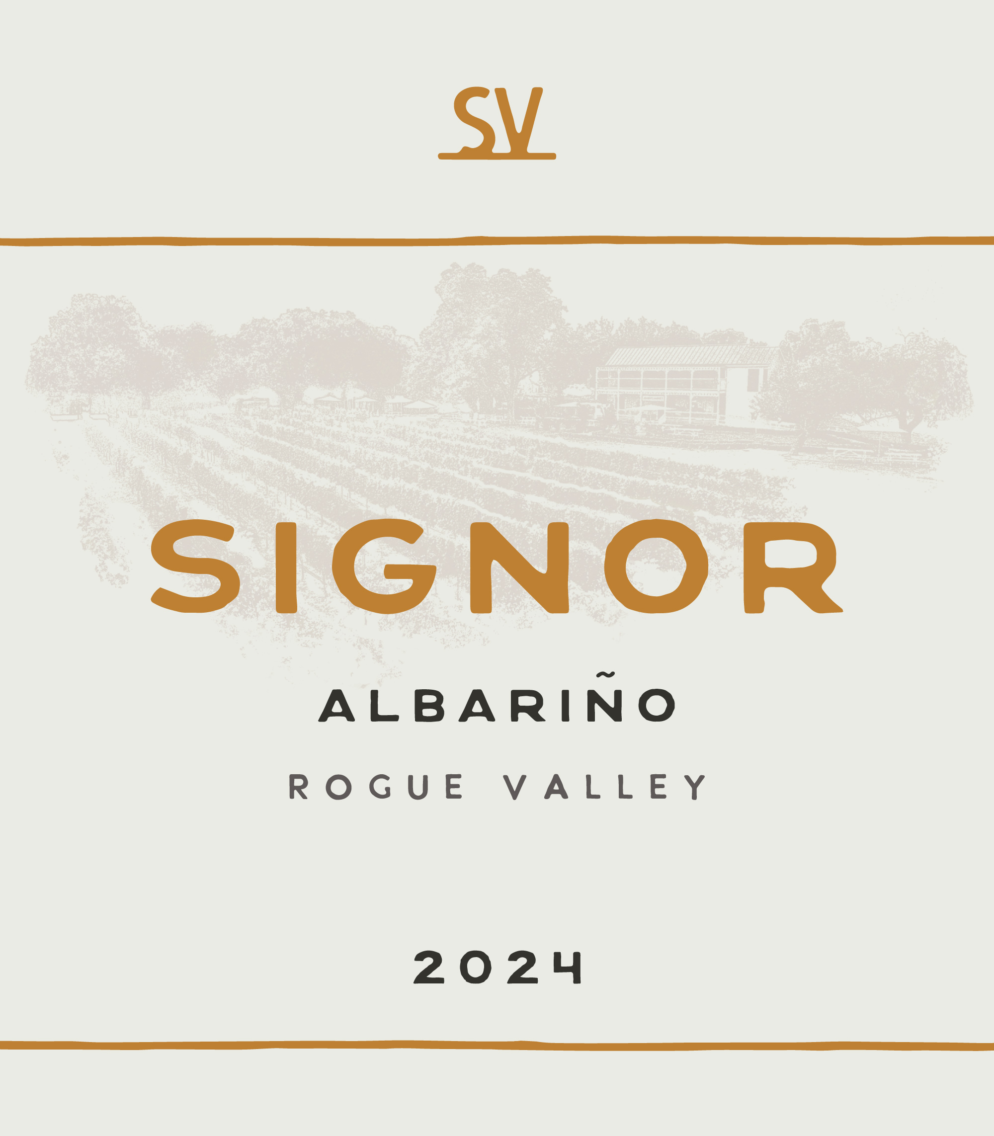 TABC label artwork for Signor Albarino