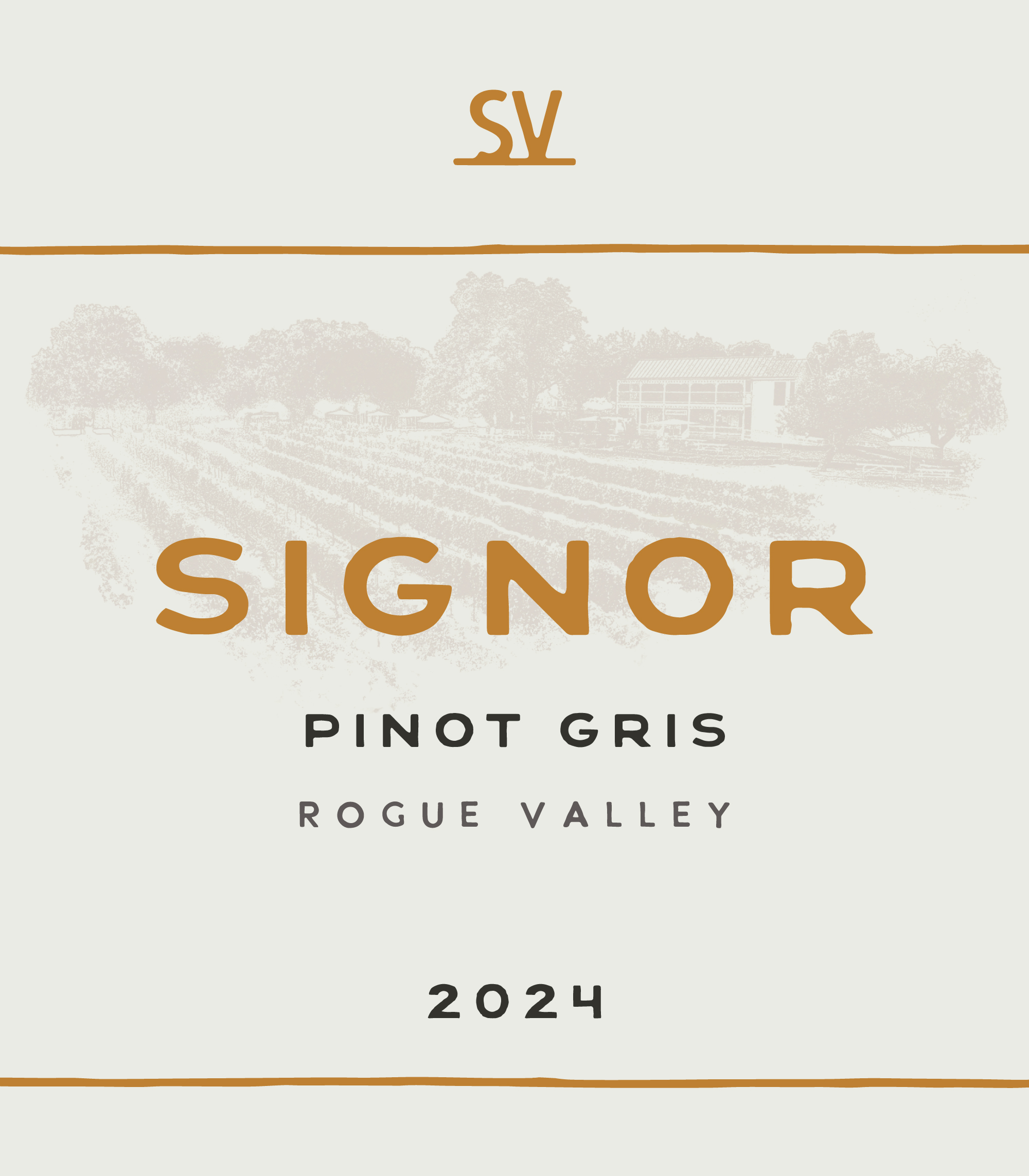 TABC label artwork for Signor Pinot Gris