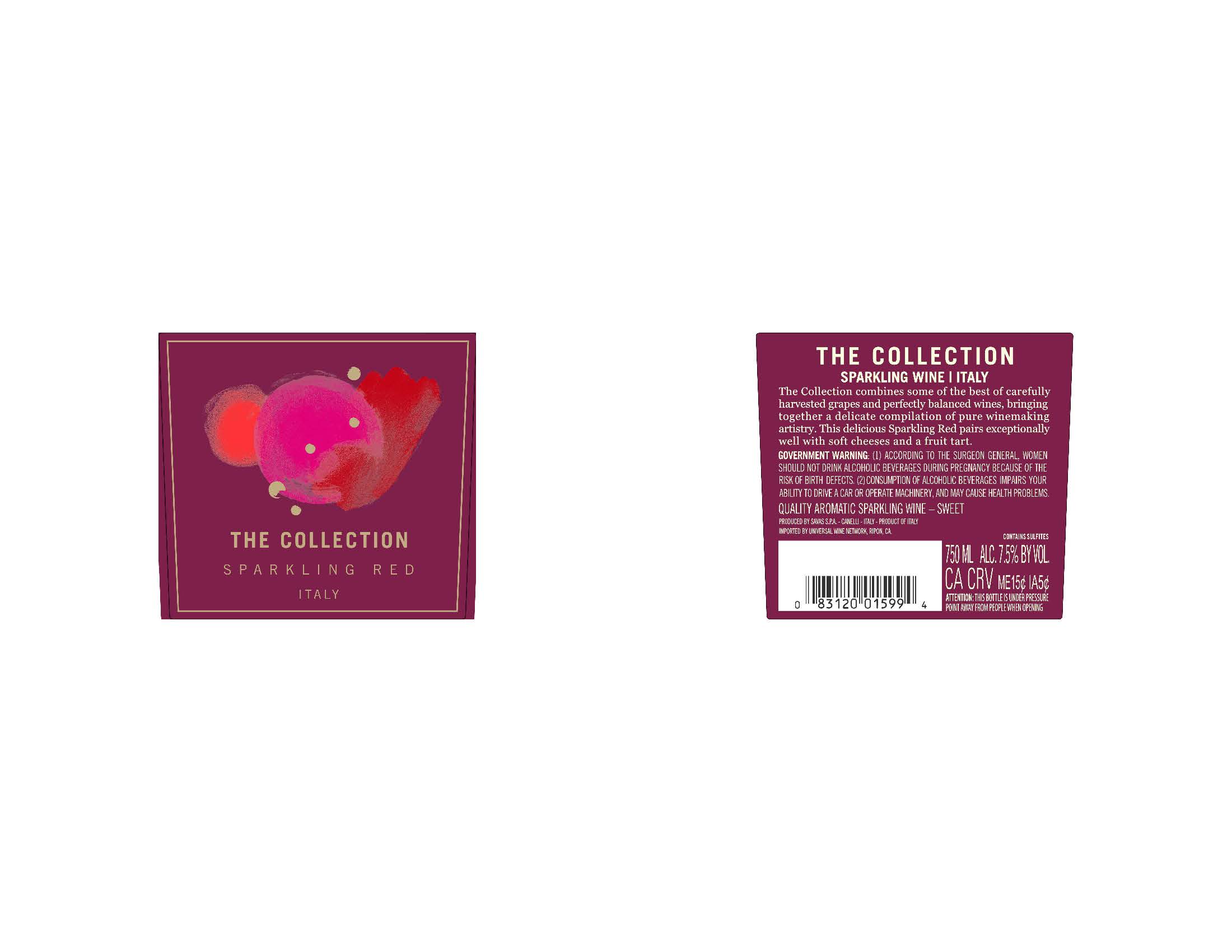 TABC label artwork for The Collection- Sparkling Red