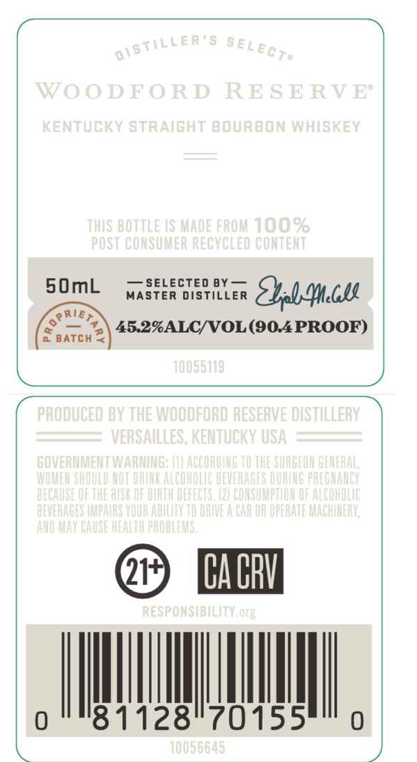 TABC label artwork for Woodford Reserve