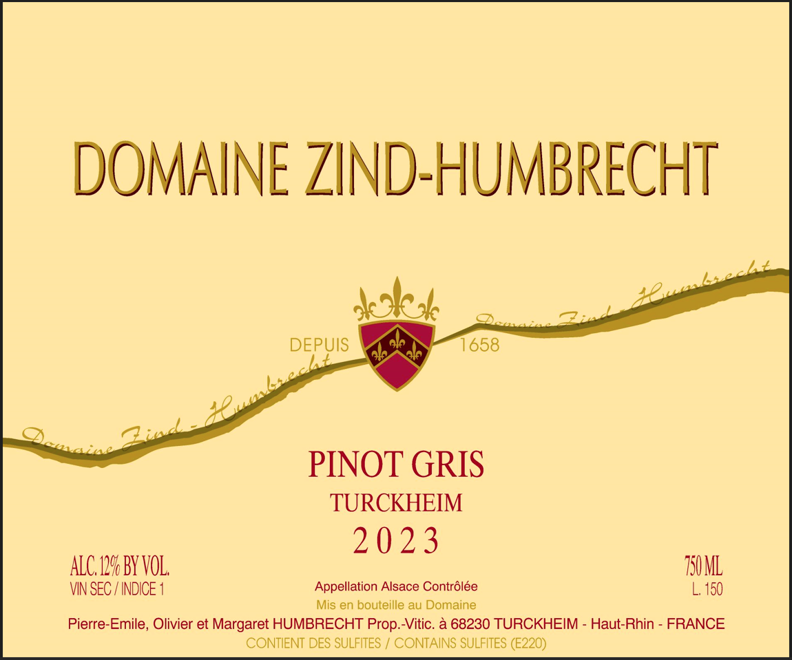 TABC label artwork for Domaine Zind-Humbrecht Pinot Gris
