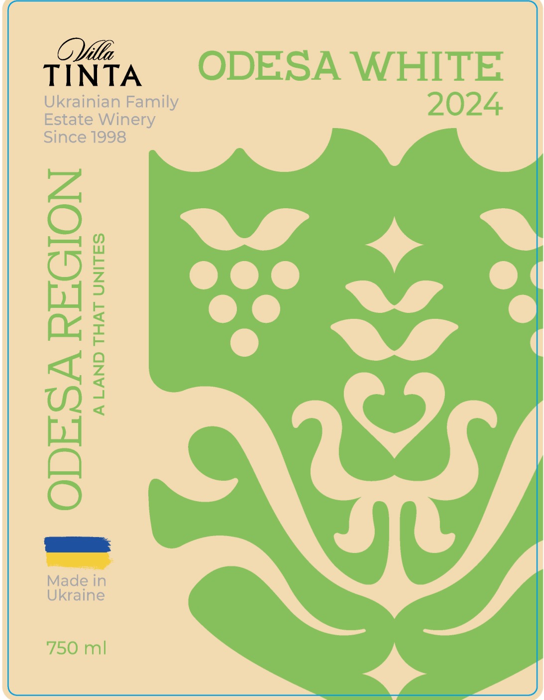 TABC label artwork for Villa Tinta Odesa White