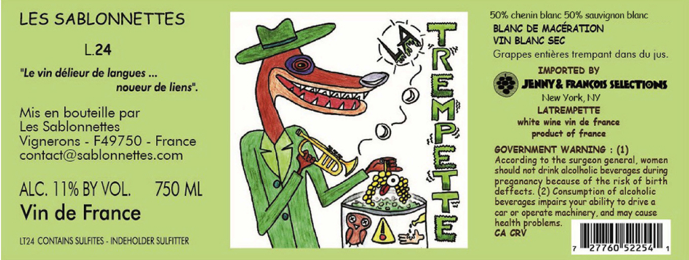 TABC label artwork for Sablonnettes Trempette