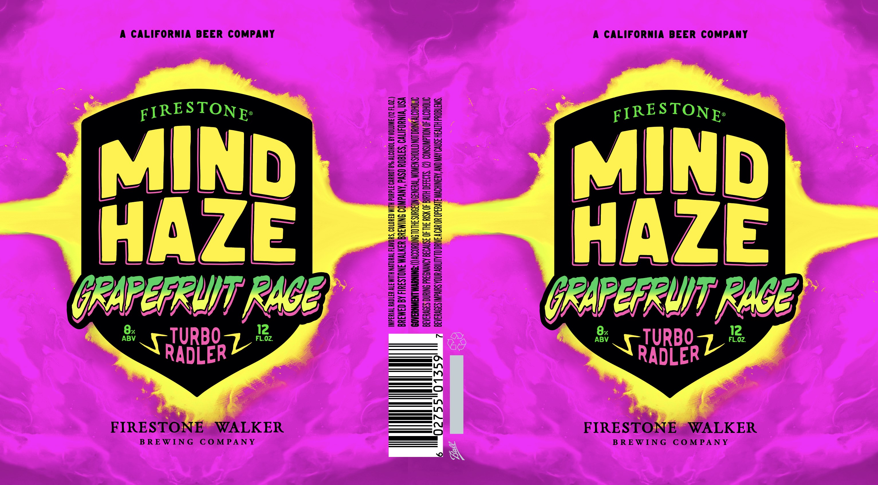 TABC label artwork for Mind Haze Grapefruit Rage