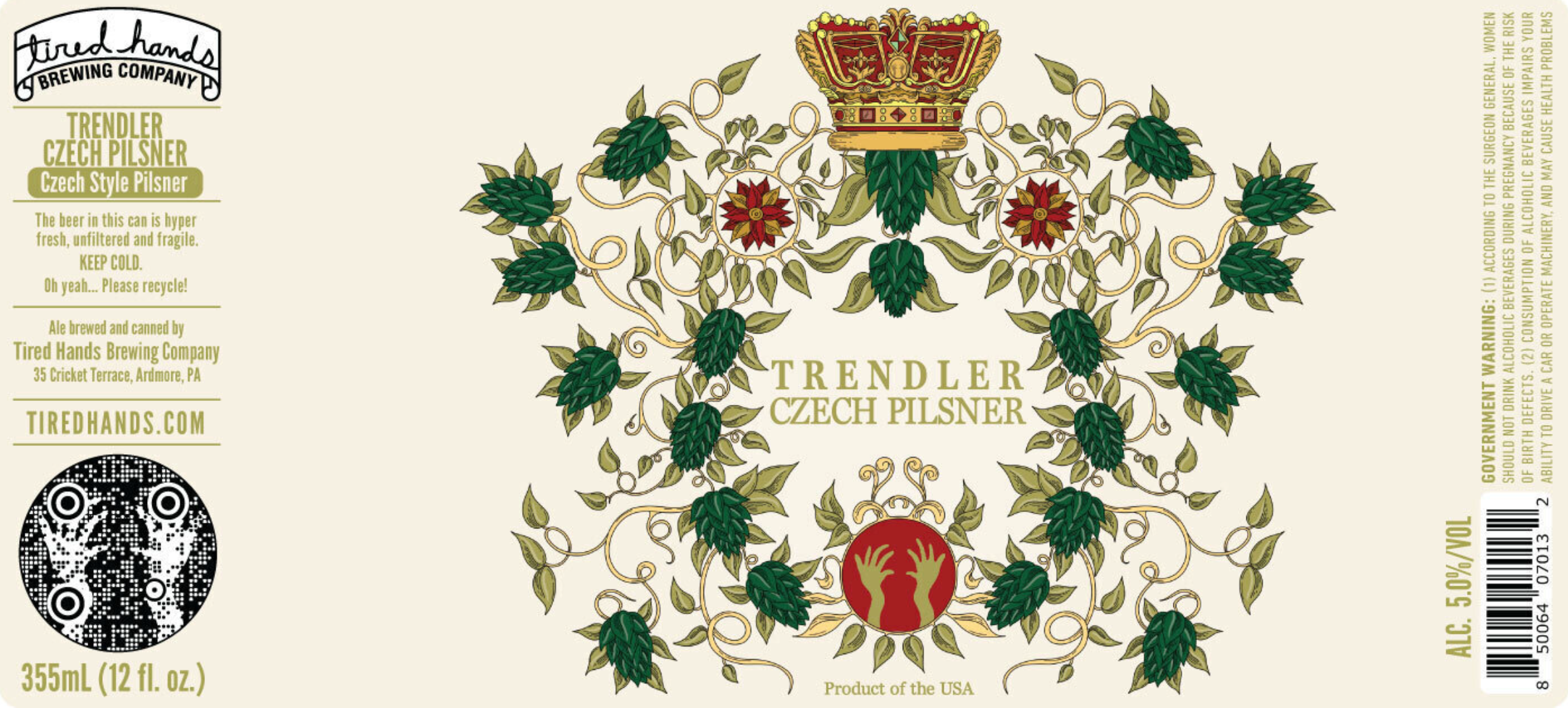 TABC label artwork for Trendler Czech Pilsner