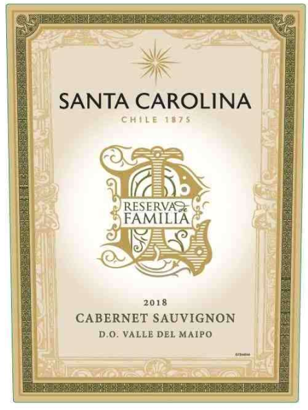 TABC label artwork for Reserva De Familia Santa Carolina Cabernet Sauvignon